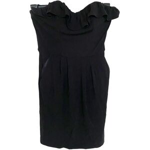 Mark + James Badgley Mischka Strapless Ruffle Mini Dress, Size 4